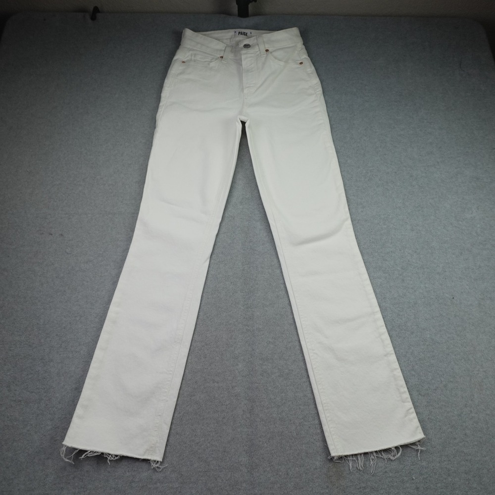 PAIGE Jeans Womens 24 Tonal Ecru Cindy Raw Hem High Rise Straight